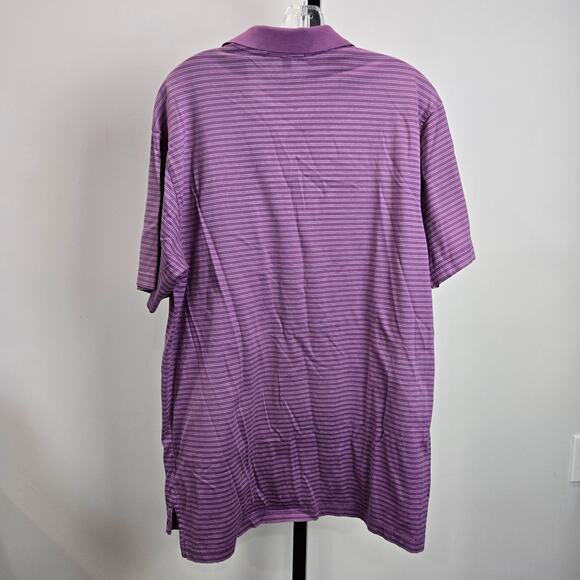 Masters Peter Millar Short Sleeve Polo Shirt Performance Cotton Purple Yellow L - Picture 4 of 7